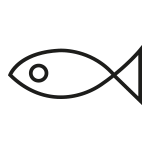 sushi pikto fisch schwarz